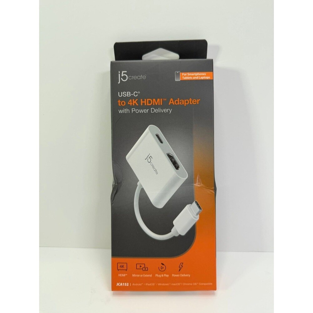 j5create JCA152 USB‑C to 4K HDMI Adapter w/ Power Delivery – Smartphones, Tablet